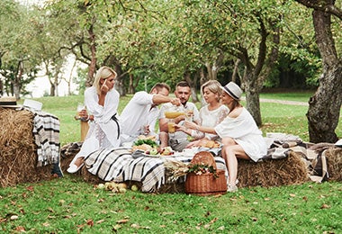 Familia en picnic en el parque