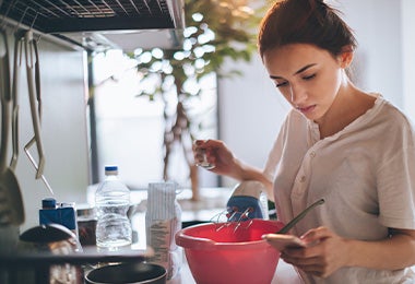   Seguir receta usando balanza de cocina    