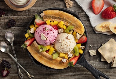 Banana split comida típica de Estados Unidos Banana split comida típica de Estados Unidos