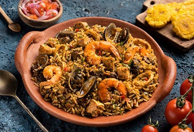 Arroz con mariscos, receta con arroz 