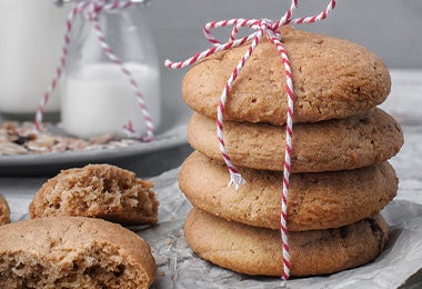 Galletitas de harina de linaza o chía, uno de los sustitutos del huevo. 