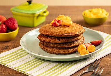 hotcakes con frutas  