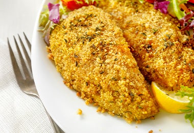 Receta de milanesa y ensalada