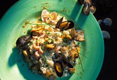 Receta de risotto con mejillones