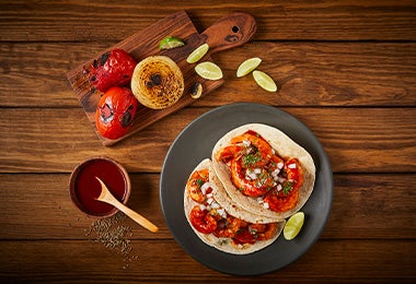 Tacos de canasta de camaron