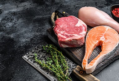 Diferentes tipos de carne y cortes para preparar yakisoba