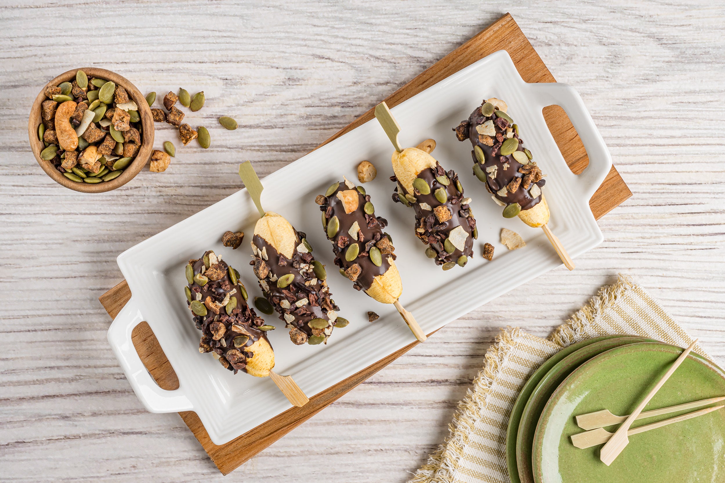Paletas de Banana con Chocolate