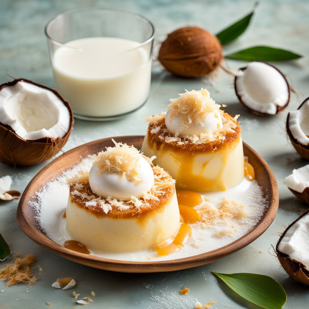 Postre de coco caramelizado