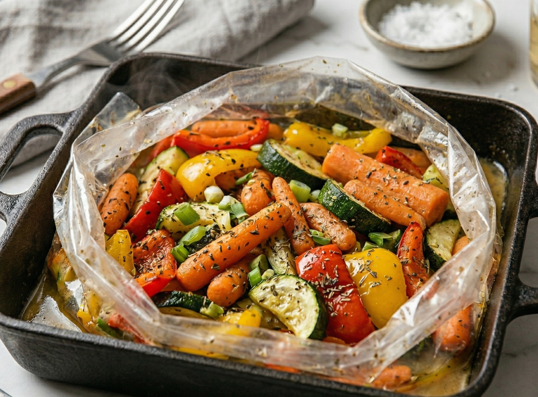 Vegetales a las Finas Hierbas con Arroz