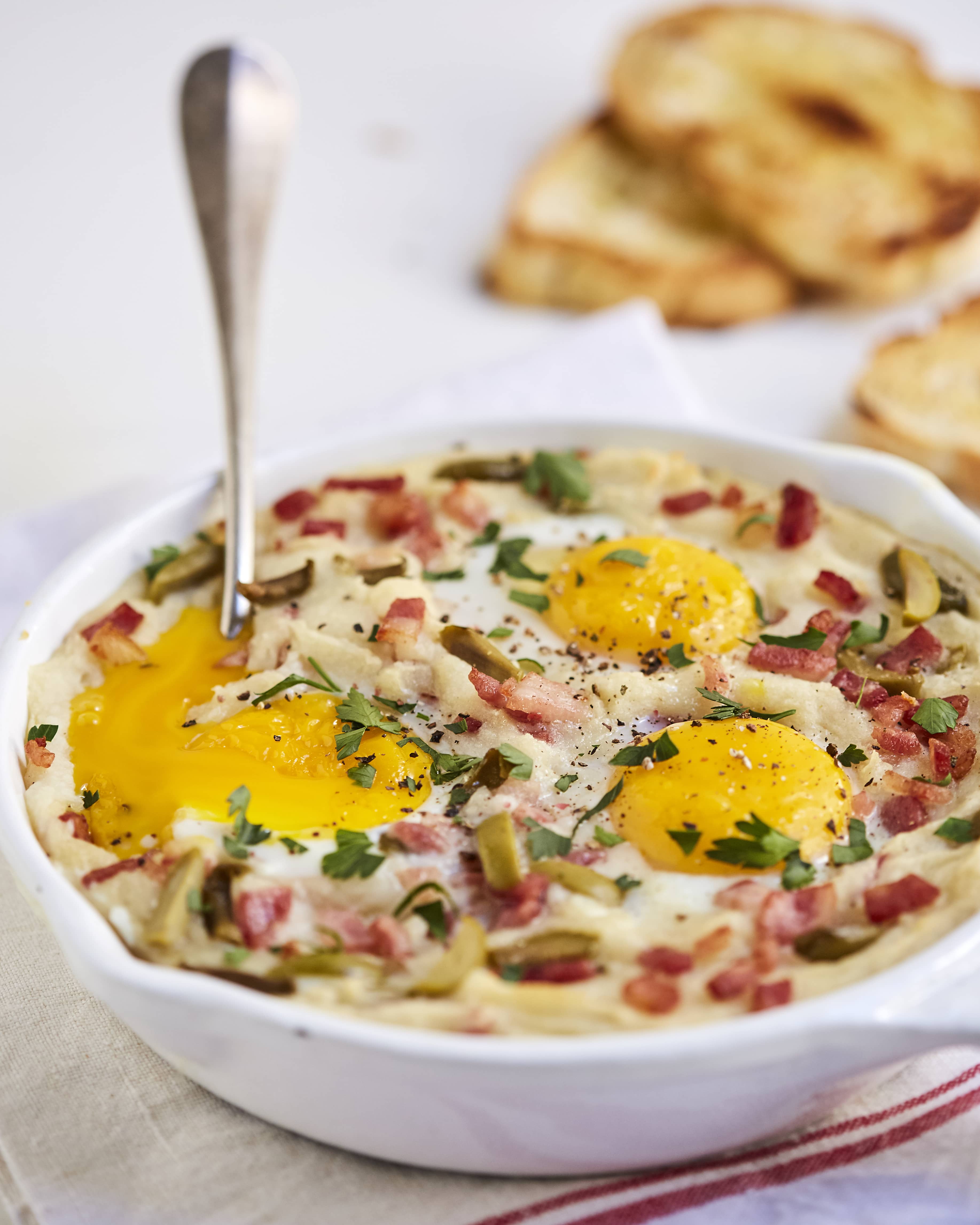 Puré de papa con huevo