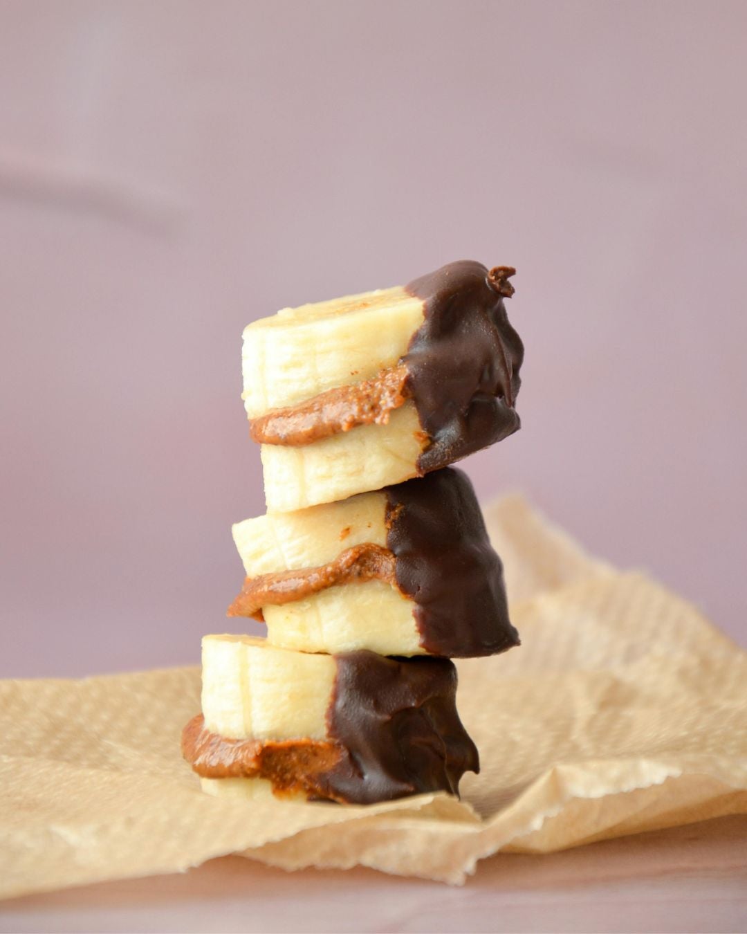 Bites de banana, chocolate y maní