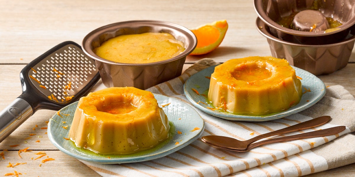 Flan de Mango y Caramelo de Naranja