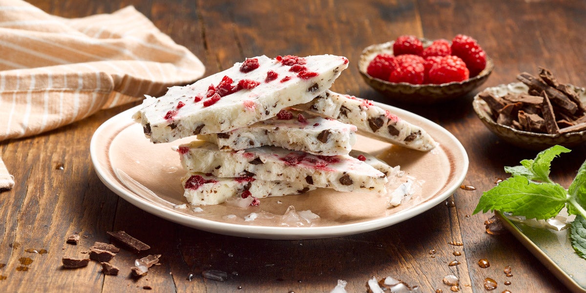 Cuadraditos de yogurt congelado