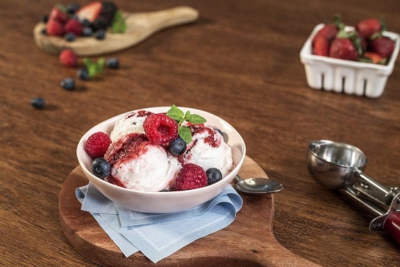 Helado de Queso con Frutos Rojos