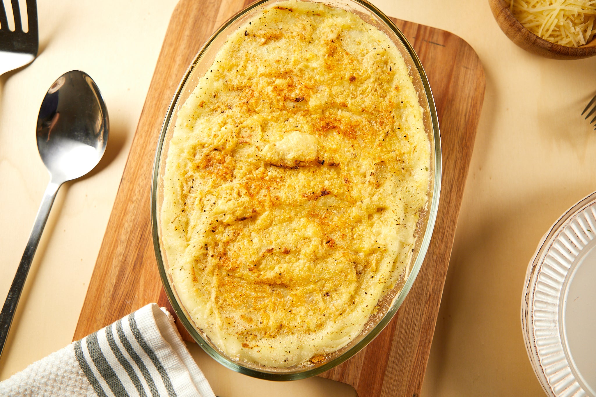 Pastel de papa con vegetales y lentejas