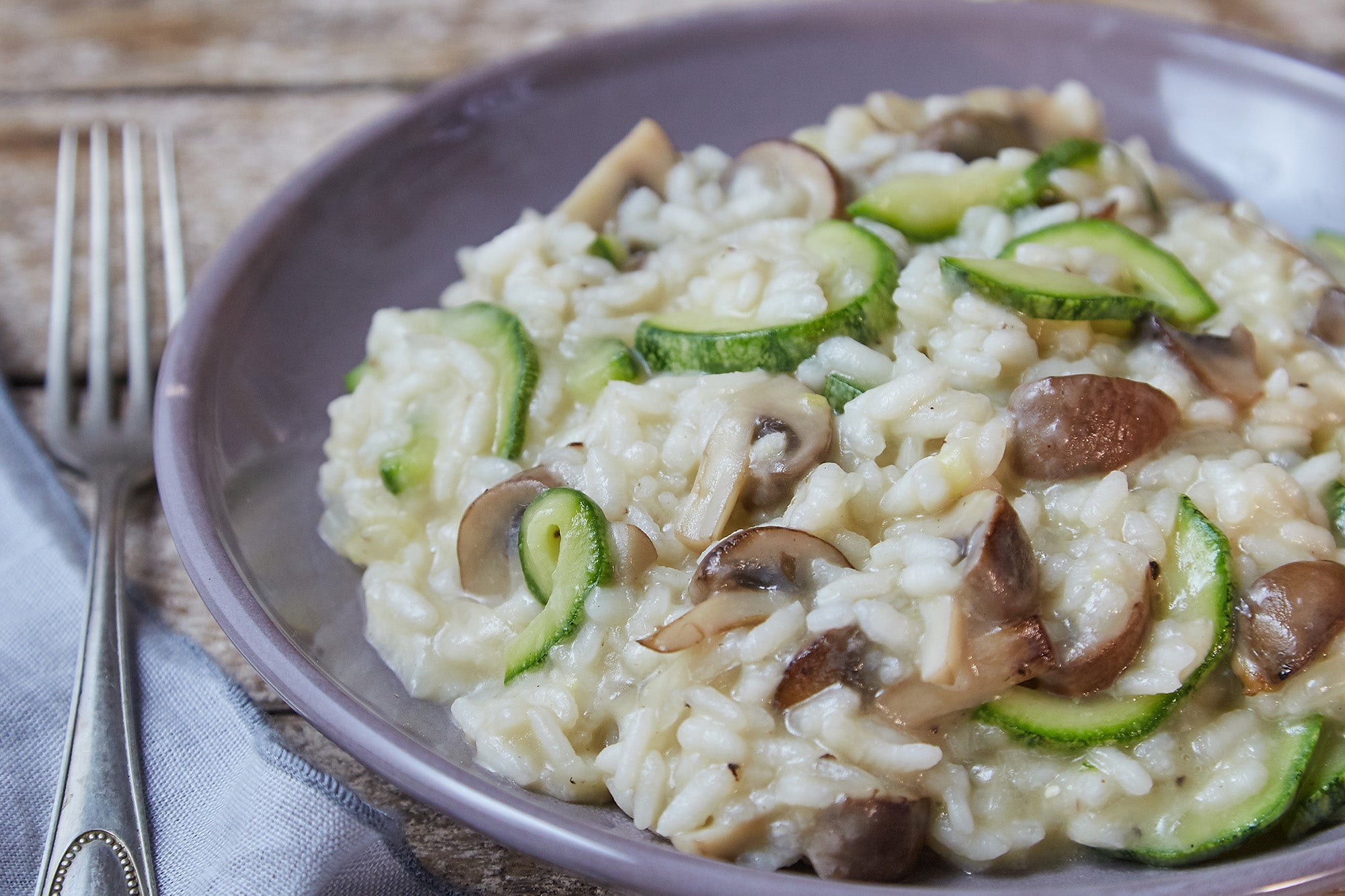 Risotto de Champiñones y Zucchini