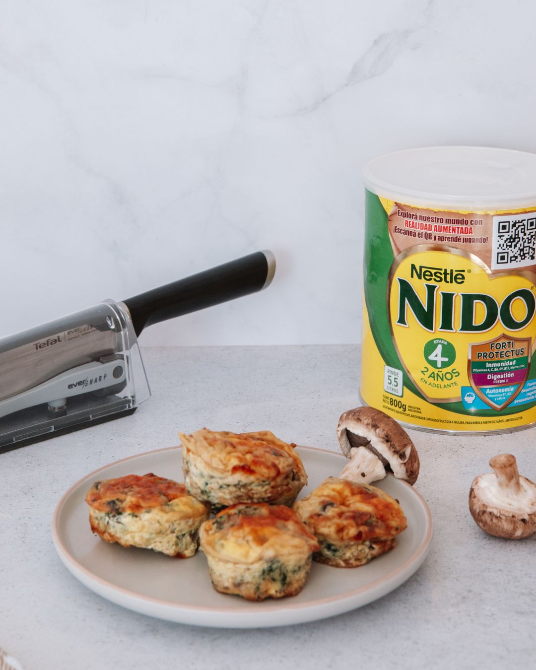 Muffins de espinaca y hongos