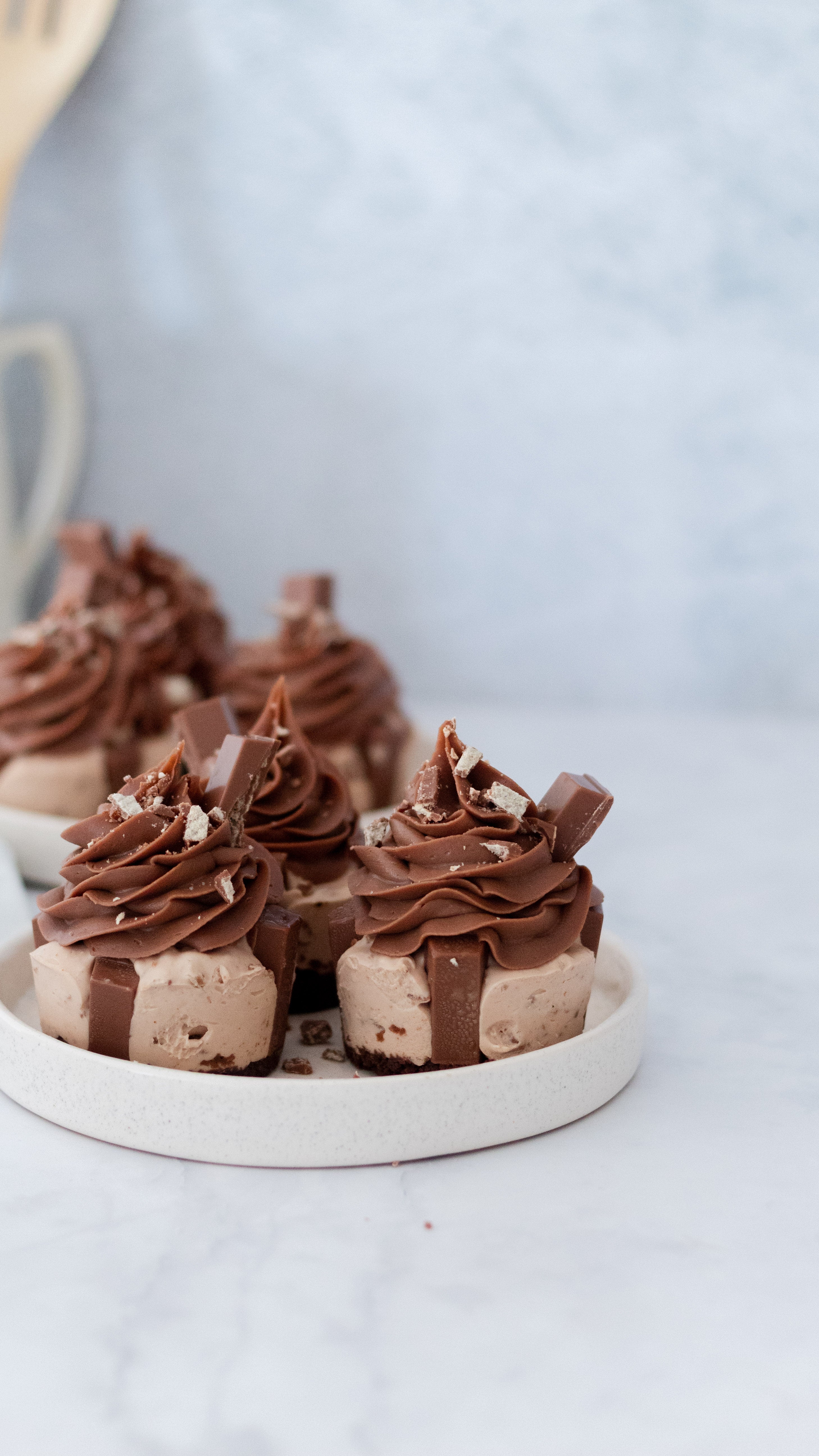 Mini Cheesecake de Chocolate y Kit Kat
