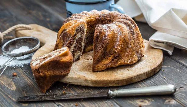 Rebanada y torta marmolada 