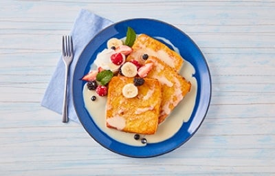 Tostadas francesas con leche condensada.