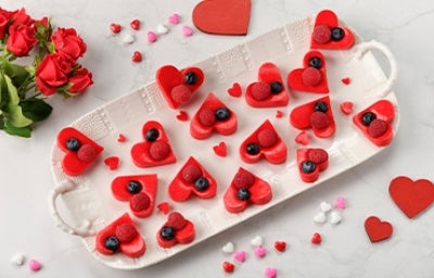 Gomitas en forma de corazones, un postre para el 14 de febrero. 