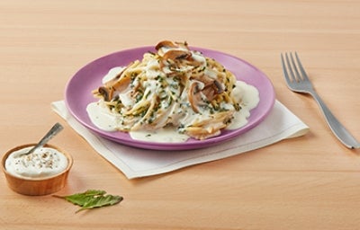 Pasta con champiñones, una muy buena opción de comida para el Día de las Madres. 