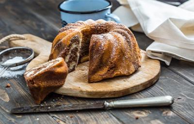 Rebanada y torta marmolada 