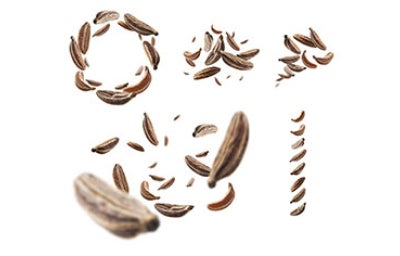 ¿Para qué sirve el comino? Semillas de comino en el aire