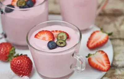 Mousse de frutillas y naranja Mousse de frutillas y naranja