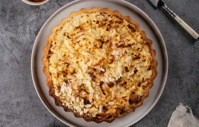 Tarta de coco y dulce de leche