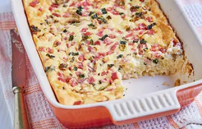 Soufflé de jamón y queso Soufflé de jamón y queso
