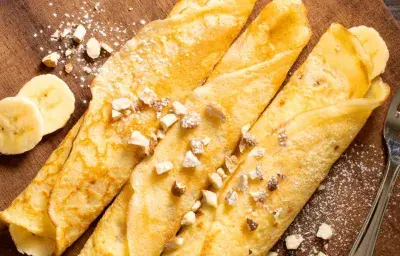 Panqueques de banana rellenos Panqueques de banana rellenos