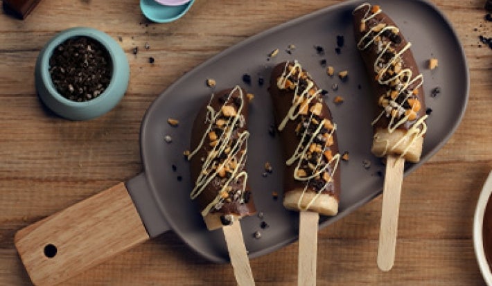 Bananos con chocolate receta de postres balanceados Bananos con chocolate receta de postres balanceados
