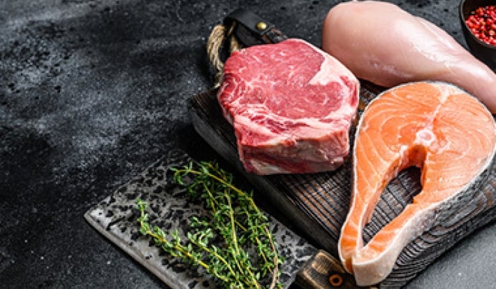 Carne, pescado y pollo proteínas crudas clasificación alimentos Carne, pescado y pollo proteínas crudas clasificación alimentos