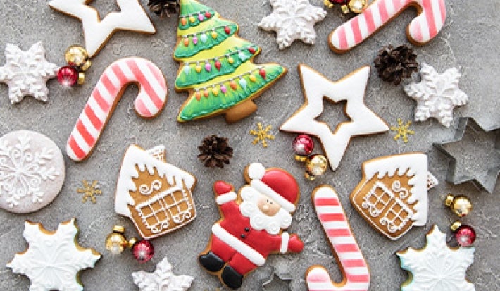 Galletas de jengibre decoradas para fiestas de navidad Galletas de jengibre decoradas para fiestas de navidad