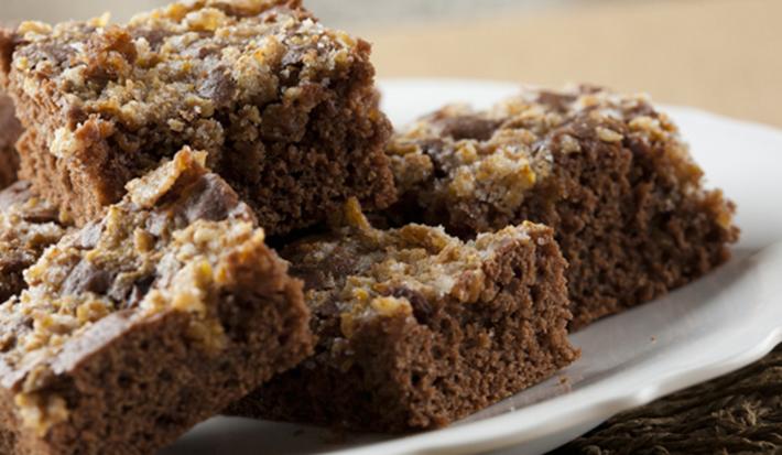 cuadrados de chocolate con streusel