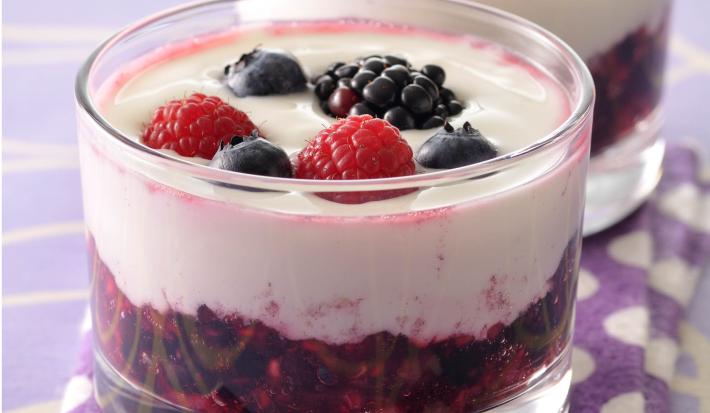 Cremoso con frutos rojos