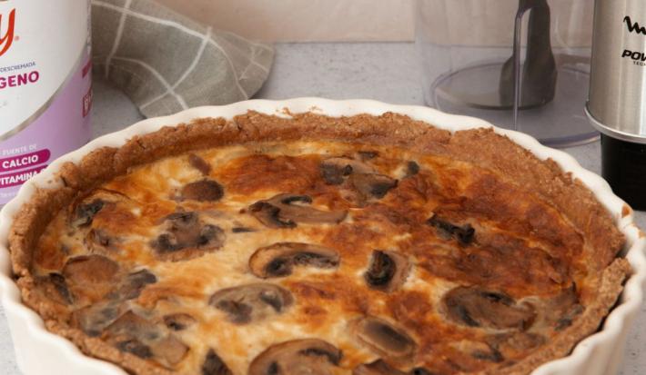 Quiche de cebolla y hongos