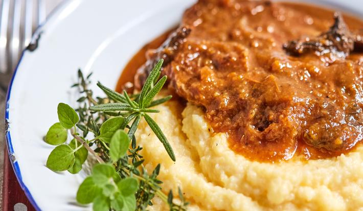 Estofado de osobuco con polenta
