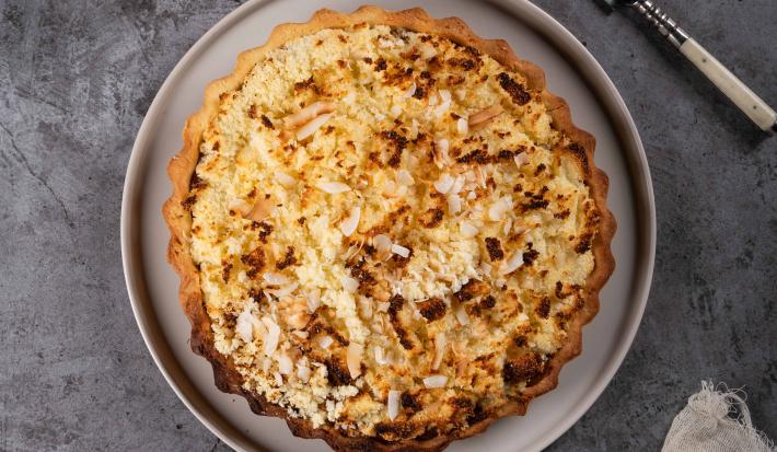 Tarta de coco y dulce de leche
