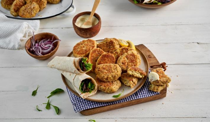 Wraps de verdes con croquetas de zucchini