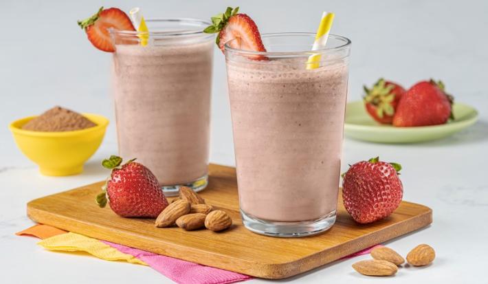 Licuado de Chocolate, Fresas y Almendras