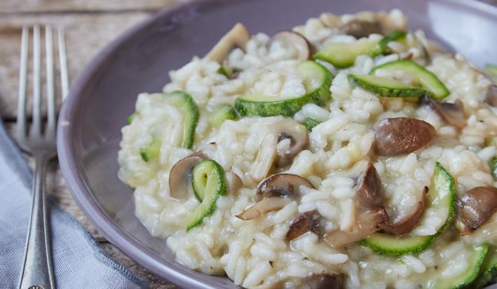 Risotto de Champiñones y zuchini