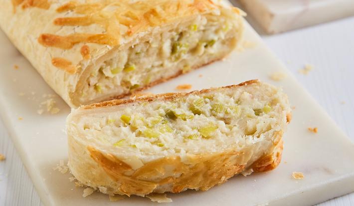 Strudel de papa y puerros